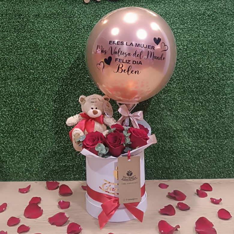 Garmar-Floreria-Box-mujer-valiosa-Arreglos-Rosas-Rosadas-Blancas-Globos-Amor-Cumpleaños-dia-de-la-mujer-001